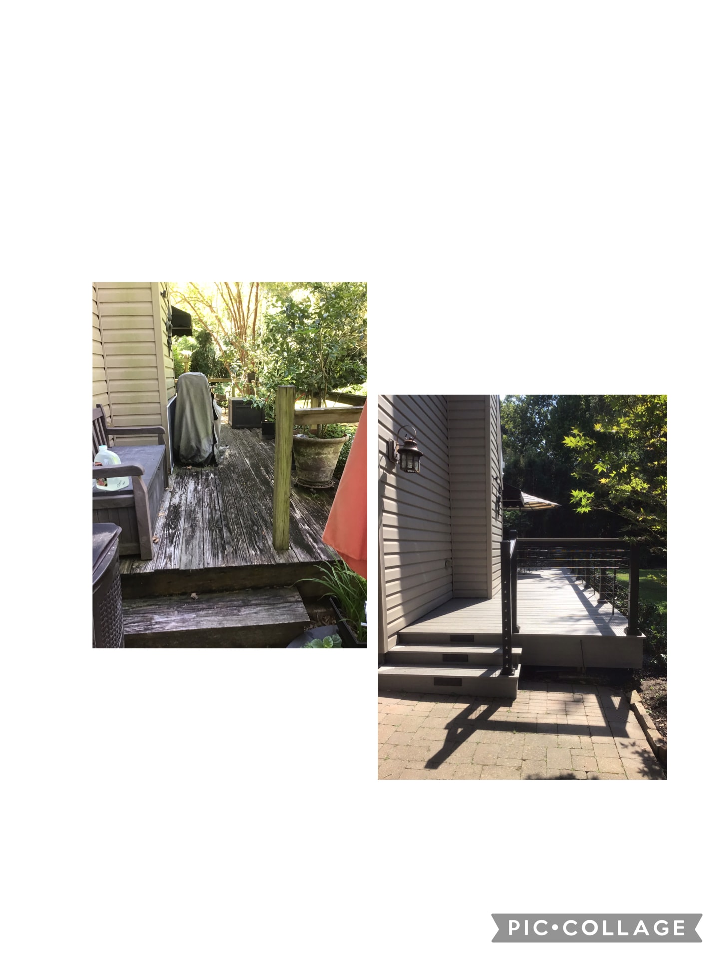 Composite Decking with Cable Railing & Deck Lighting